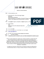 Carta de relatores de DDHH de ONU al ministro Bustillos