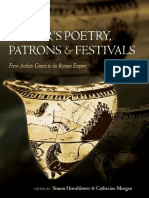 Simon Hornblower, Catherine Morgan Pindars Poetry, Patrons, and Festivals From Archaic Greece To The Roman Empire