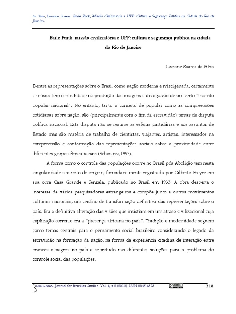 PDF) “O Rio de Janeiro é uma terra de homens vaidosos”: mulheres,  masculinidade e dinheiro junto ao funk carioca