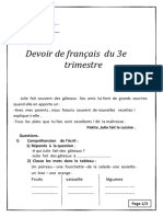 Devoir de Français Du 3e Trimestre: Nom: ... Prénom
