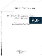 Friedrich Nietzsche, La Filosofía en La Época Trágica de Los Griegos