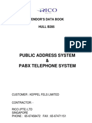 B285 - PAGA & PABX Telephone System, PDF, Electrical Connector