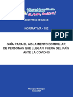 LC N-182 Aislamiento de Personas Que Vienen Fuera Del País