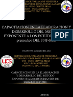 Capacitacion en La Elaboracion Y Desarrollo Del Metodo Exponente A Los Estudiantes de Premedico DEL PNF-MIC