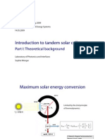 Introduction To Tandem Solar Cells: Part I: Theoretical Background