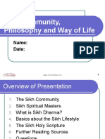Sikh Community, Philosophy and Way of Life: Name: Date