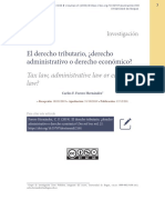 El Derecho Tributario- Derecho Administrativo o Derecho Económico