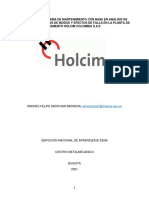 Diseño de sistema de mantenimiento en planta de cemento Holcim