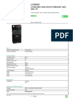 Product Data Sheet: LH Molded Case Circuit Breaker, 600V, 400A, 3P