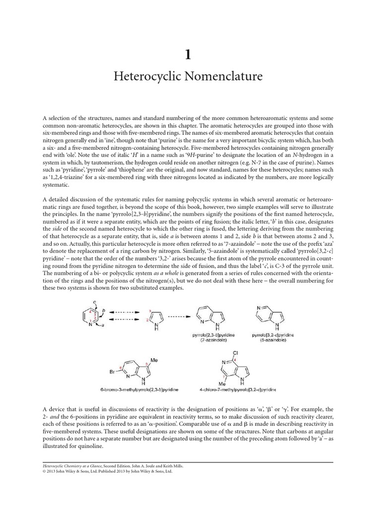 Heterocyclic Nomenclature: Heterocyclic Chemistry at A Glance Second