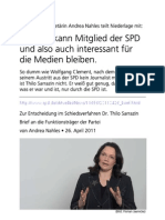 2011-04-26 SPD-Generalsekretaerin teilt Niederlage gegen Sarrazin mit