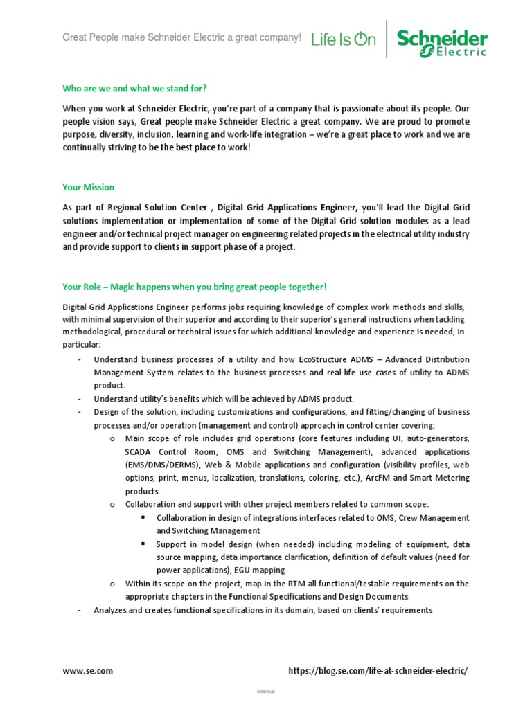 Digital Grid Applications Engineer JD | PDF | Business Process ...