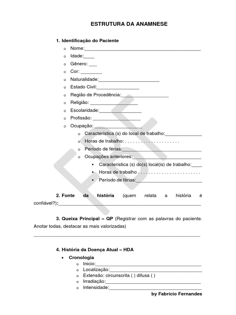 Estrutura da Anamnese Psicopedagógica | PDF | Gravidez | Menstruação