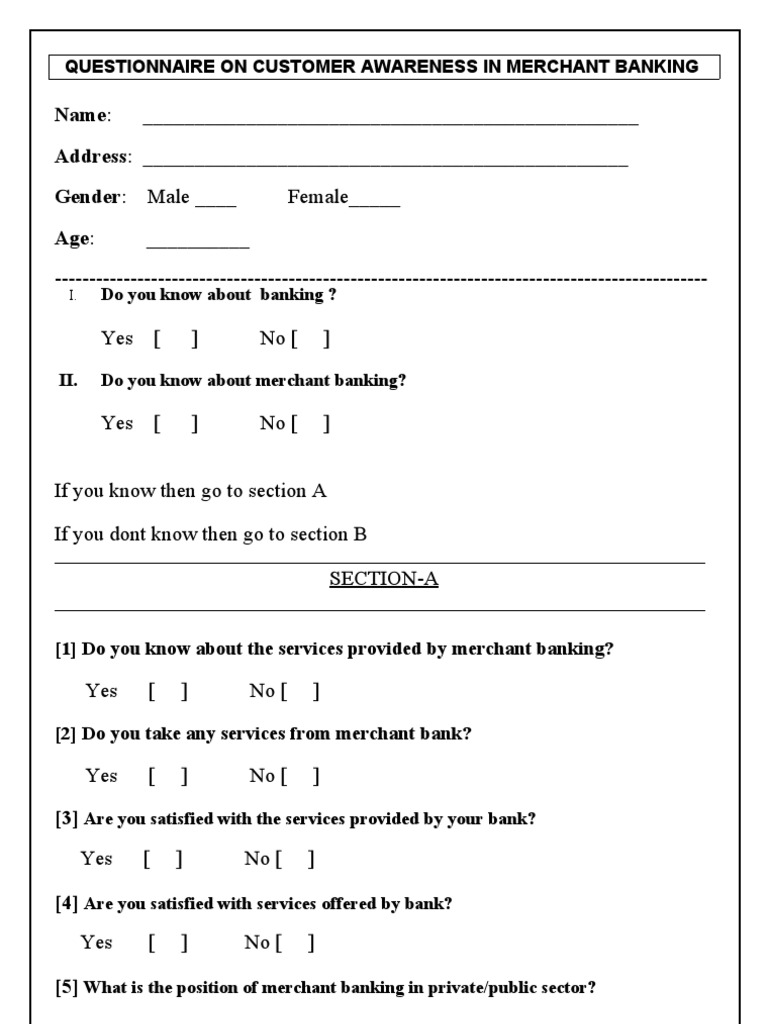 Customer Awareness in Merchant Banking | PDF | Finance & Money ...