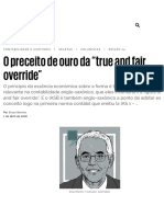 O Preceito de Ouro Da "True and Fair Override"