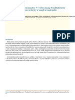 Practice of Cross-Contamination Prevention Among Dental Laboratory Technicians in The City of Jeddah in Saudi Arabia