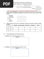 Answer Sheet in General Mathematics Q2M2