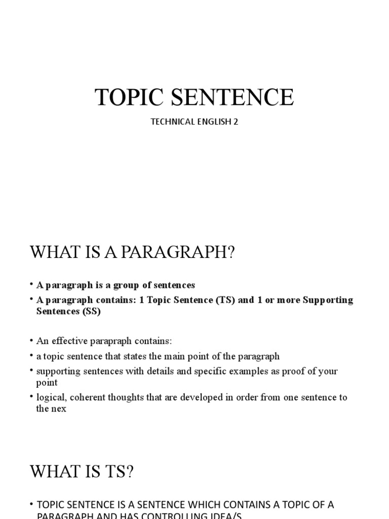 Topic Sentences Pdf _ How To Write a Topic Sentence (With Examples and ...