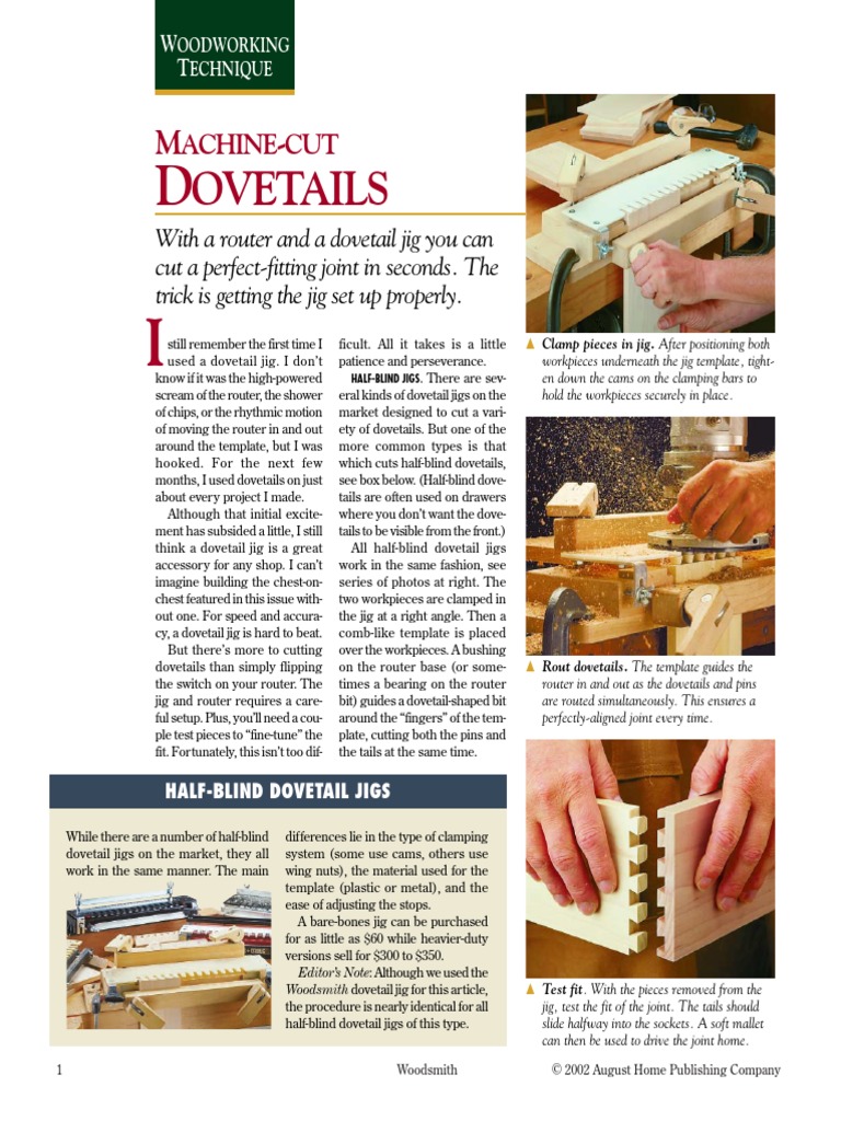 Machine Cut Dovetails PDF Manufactured Goods Tools