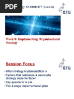 Week 8a Business Strategy - Implementing Strategy