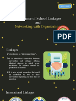 Importance of School Linkages And: Networking With Organization