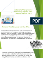 Organization of CPU Programmed Independent Work (Computer Aided Language Learning - CALL)
