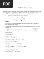 Fluid Mechanics Question and Solutions