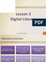 Lesson 3 Digital Literacy: Discovering Computers: Chapter 1
