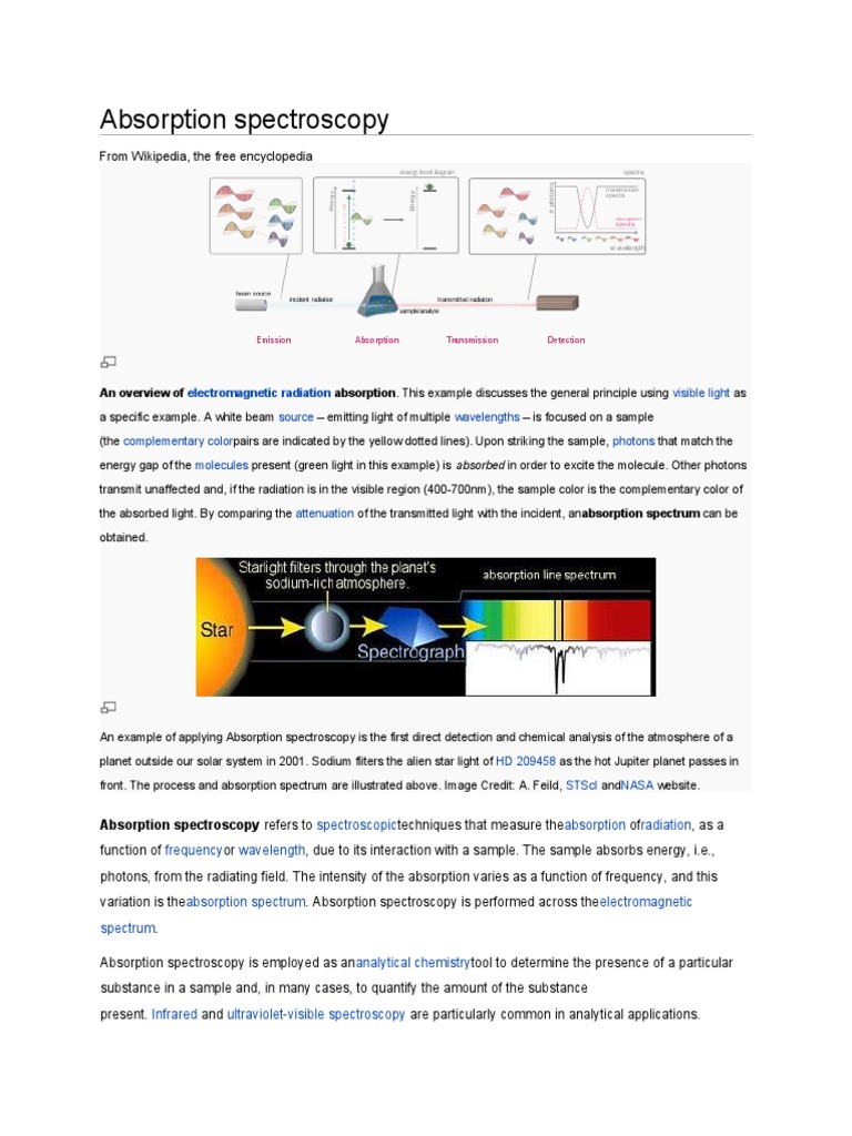 Absorption Spectroscopy Overview | PDF | Absorption Spectroscopy ...