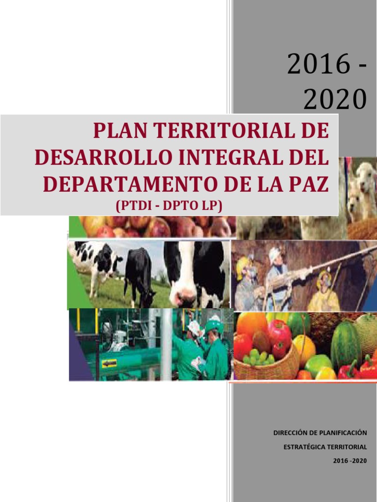 PTDI La Paz 2016-2020: Desarrollo Integral | PDF | Planificación | Bolivia