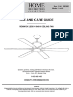 Use and Care Guide: Renwick Led 54 Inch Ceiling Fan
