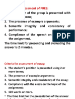 Criteria For Assessment
