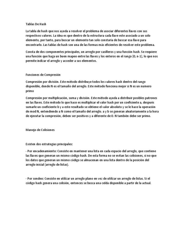 Tablas de Hash PDF