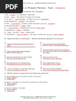 Test Simple Past Present Perfect en Answers