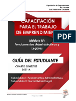 Capacitación de Emprendimiento. - Cuarto Semestre. - Guía Didáctica Estudiante