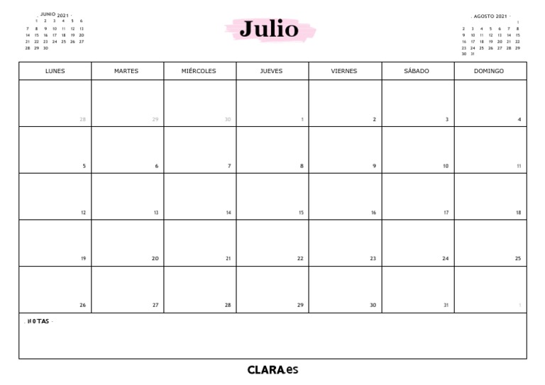 Calendario Julio 2021 para Imprimir PDF E79dd52f | PDF