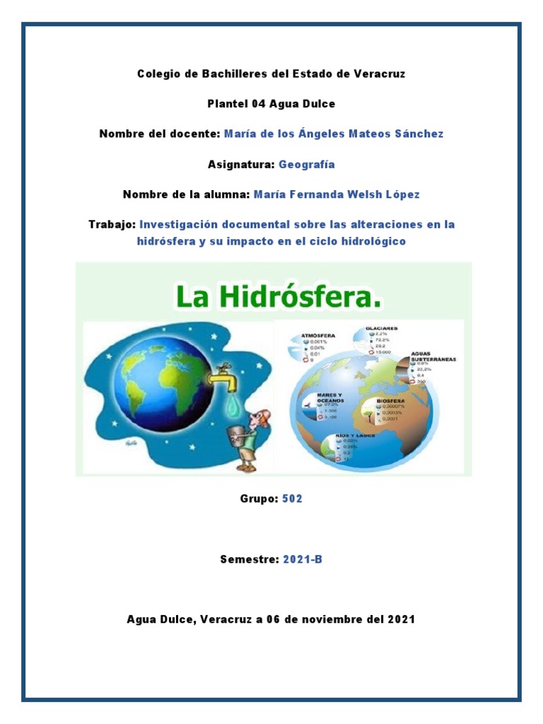 Alteraciones de La Hidrósfera | PDF | Tormenta | Agua