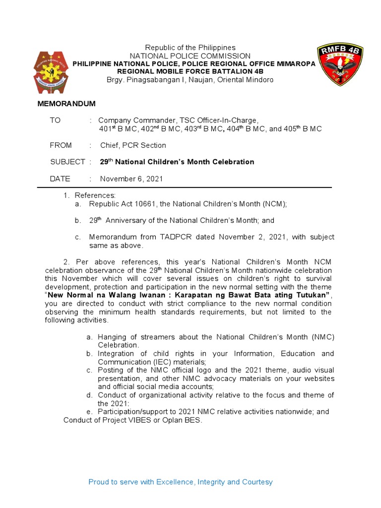 2021 National Children's Month Guidelines | PDF | Politics