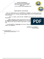 Barangay Certification Documents