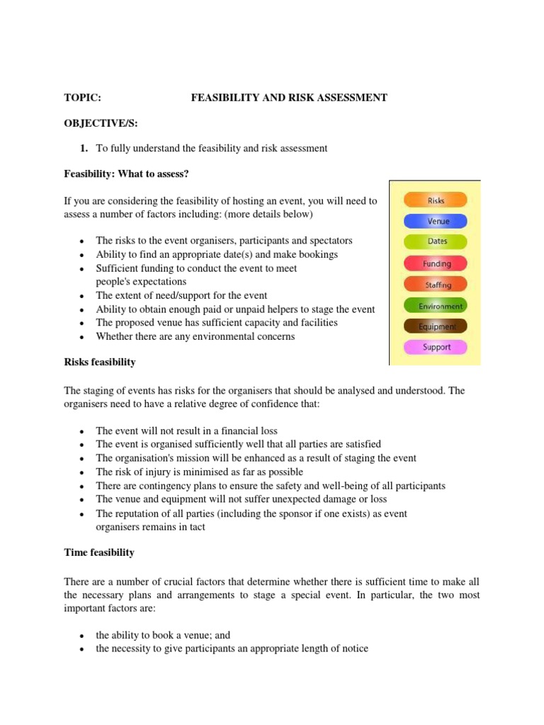 Event Feasibility and Risk Analysis | PDF | Risk | Risk Assessment