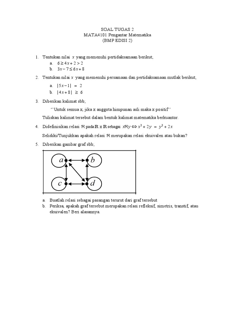 Tugas 2 Pengantar Matematika UT | PDF