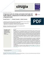 Criopreservación de Células Estomales Derivadas Del Tejido Adiposo.