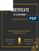 Flower Gold Ribbon Achievement Certificate