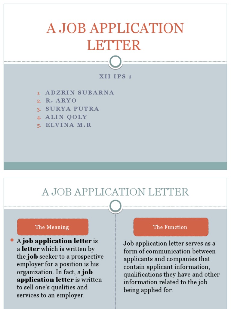 A Job Application Letter | PDF