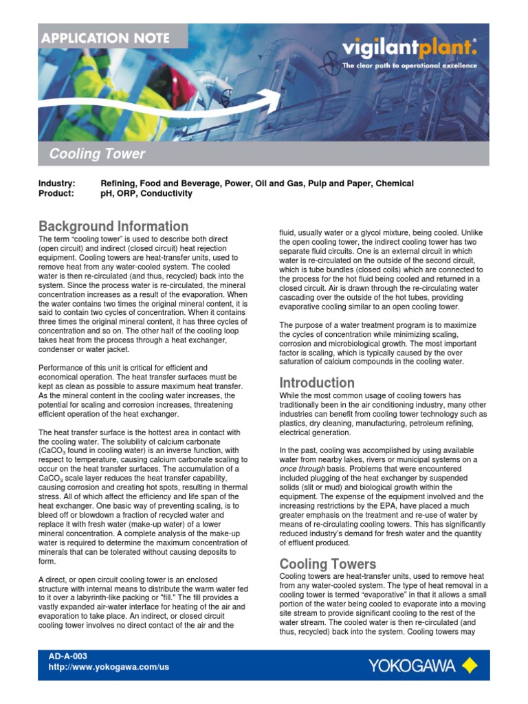 Cooling Tower: Background Information | PDF | Water | Ph