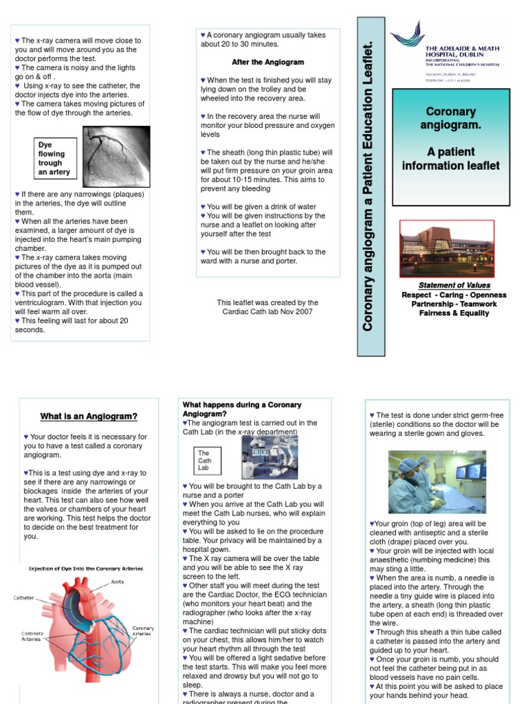 Coronary Angiogram Patient Guide | PDF | Angiography | Coronary Circulation