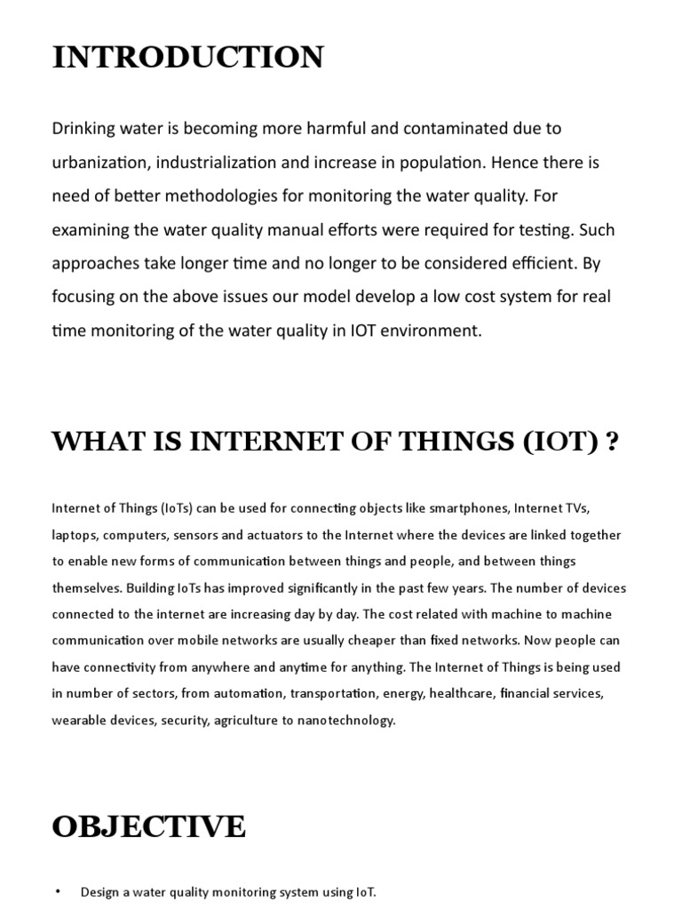 IoT-Based Real-Time Water Quality Monitoring | PDF | Internet Of Things ...