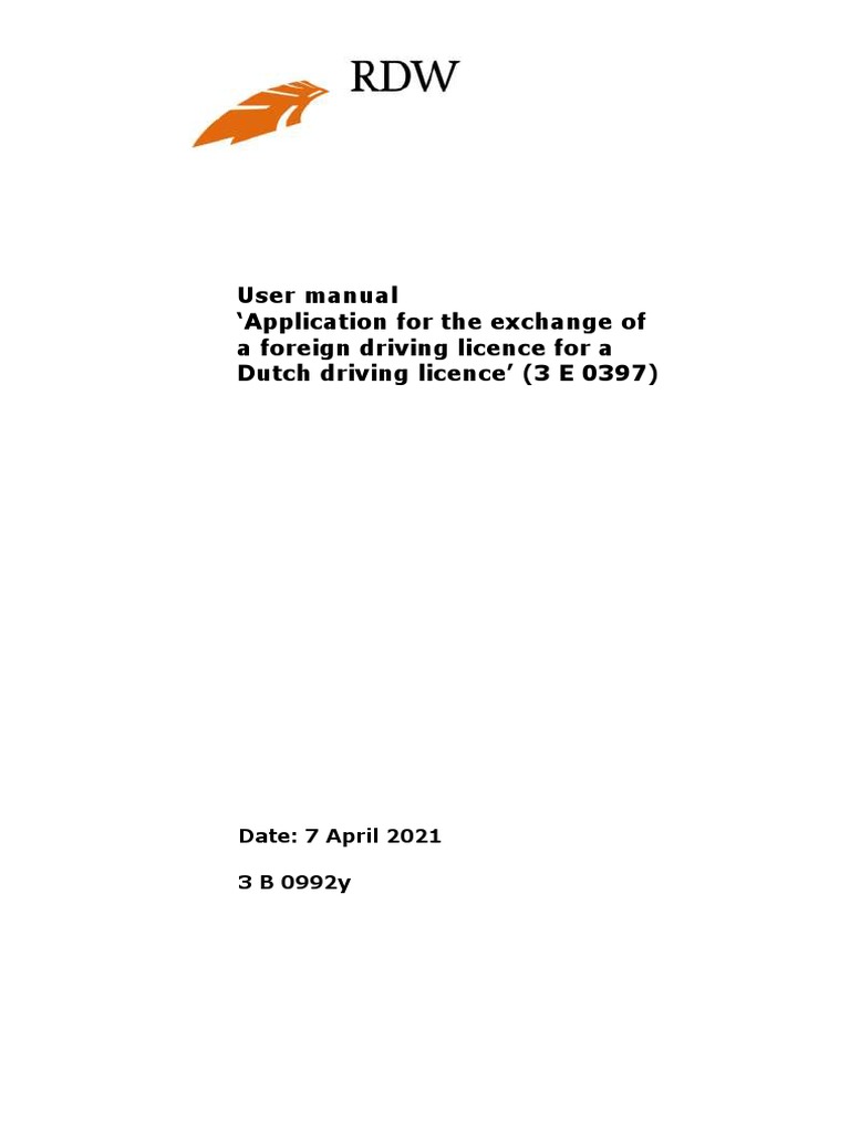 Dutch Driving Licence Exchange Guide | PDF | Driver's License | Kingdom ...