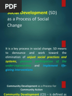 Social Development: (SD) As A Process of Social Change