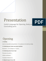 Useful Language For Presentation Stages